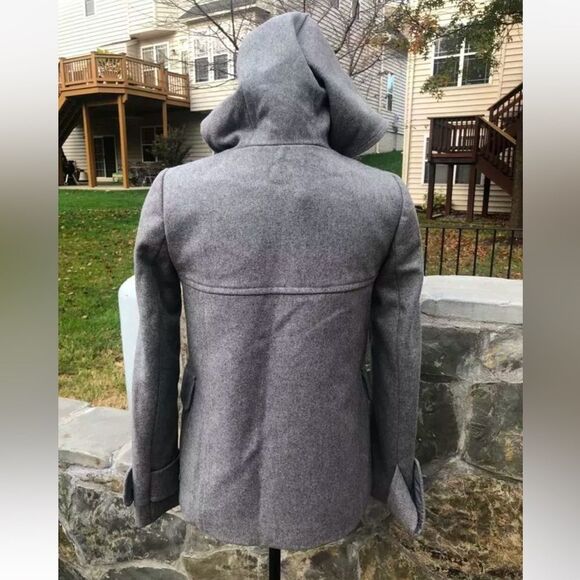 J. Crew Classic Toggle Duffle Italian Melton Wool Peacoat Winter Jacket Grey 4 - Picture 12 of 14